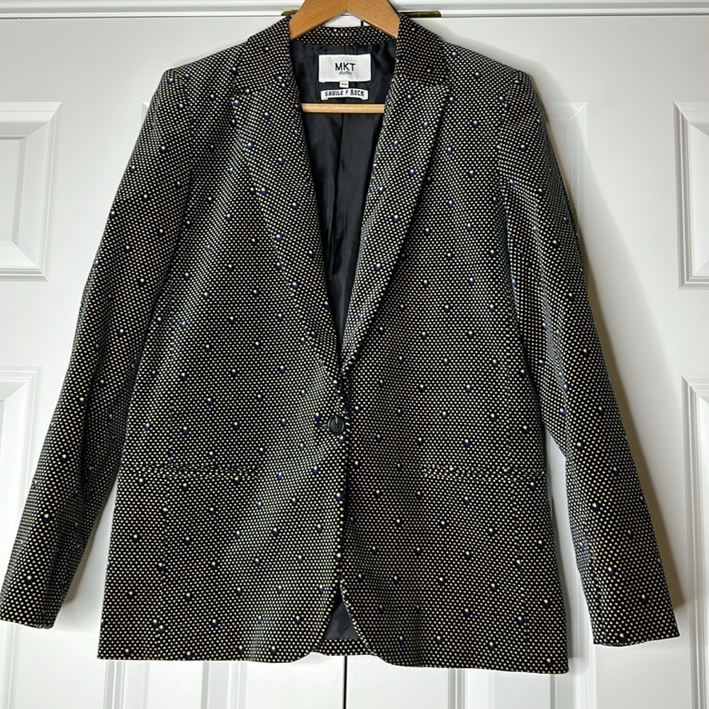 MKT Studio Seville Rock Velvet Printed Blazer Sz40 US8